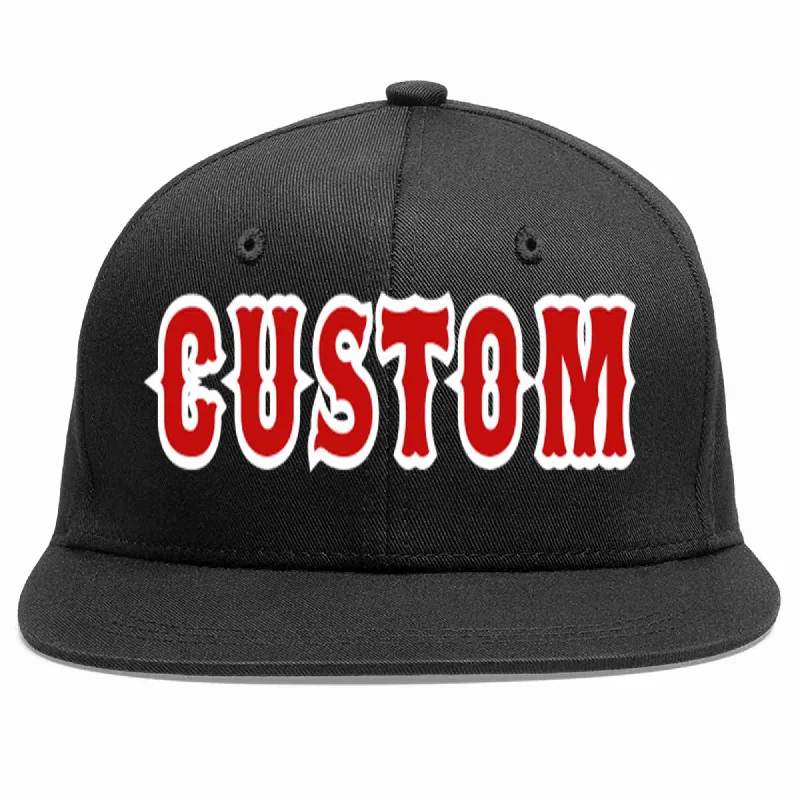 Sun Protection Baseball Cap-Custom Black Red-White Casual Sport Baseball Cap