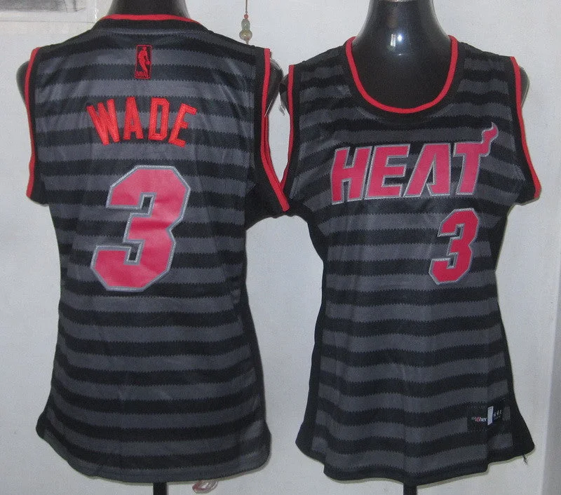 Mesh Basketball Jersey-Heat 3 Wade Groove Swingman Women Basketball Jersey