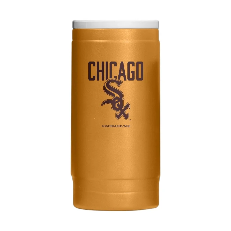 Engraved Team Mug-Chicago White Sox Huddle Powder Coat Slim Can Coolie