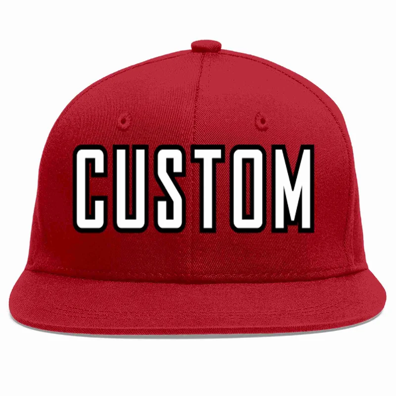 Sun Protection Baseball Cap-Custom Red White-Black Casual Sport Baseball Cap