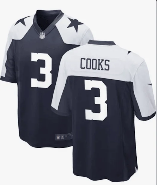 Urban Style Soccer Jersey-Men's Dallas Cowboys #3 Brandin Cooks Navy Navy Thanksgiving Limited Football Stitched Jersey