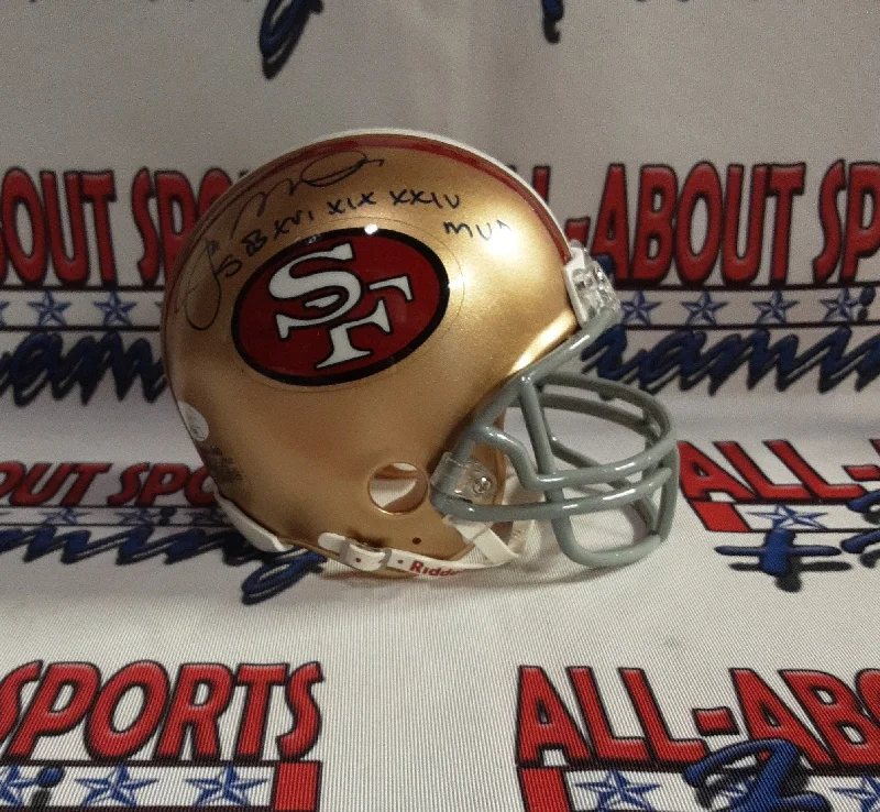 Sweat-Wicking Football Helmet-Joe Montana Authentic Signed Mini Helmet JSA/Radtke.