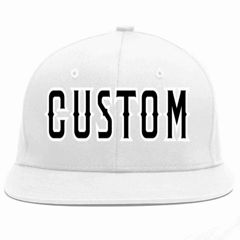 Moisture Wicking Baseball Cap-Custom White Black-White Casual Sport Baseball Cap