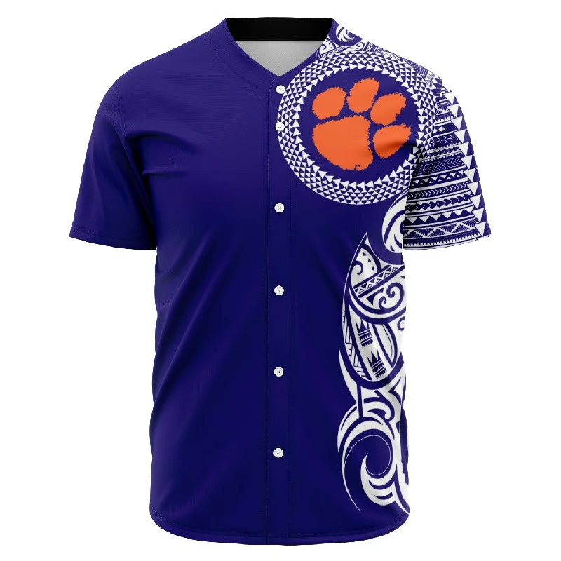 Button-Up Baseball Jersey-Clemson Tigers Baseball Jerseys