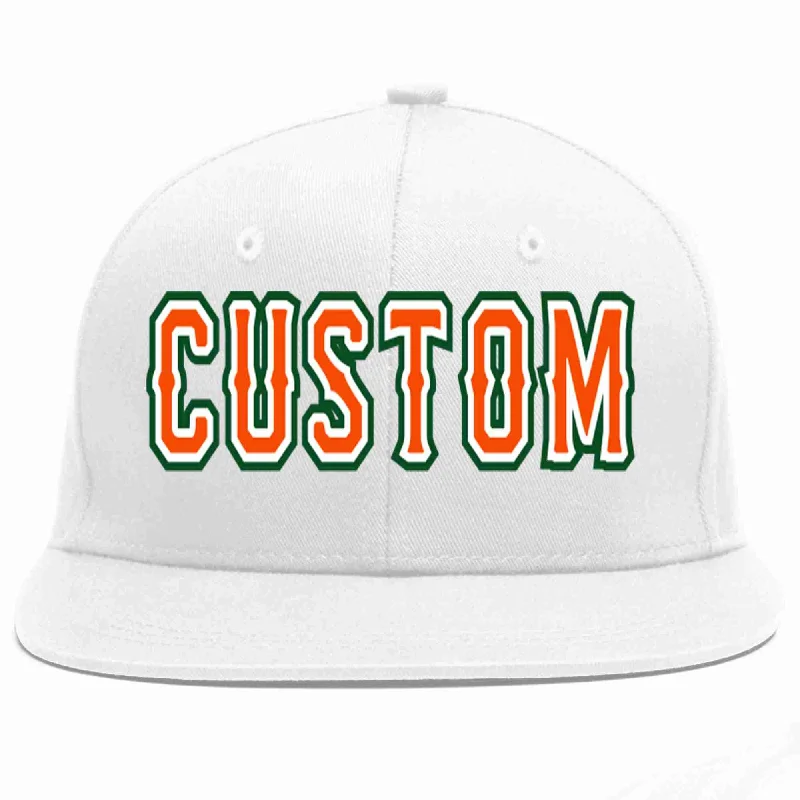 Warm Lined Baseball Cap-Custom White Orange-White Casual Sport Baseball Cap