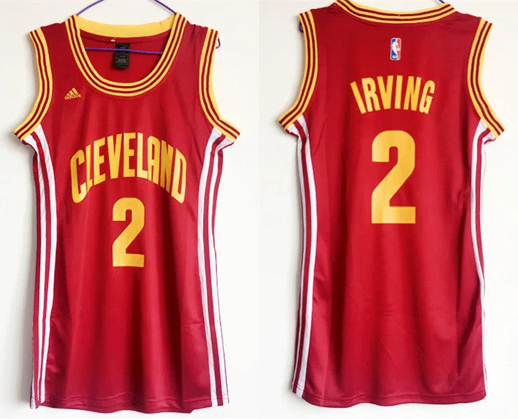 Green Basketball Jersey-Cavaliers 2 Kyrie Irving Red Women Swingman Basketball Jersey