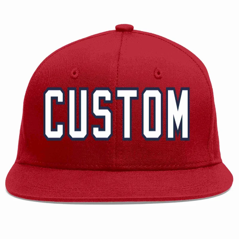 Recycled Material Baseball Cap-Custom Red White-Navy Casual Sport Baseball Cap