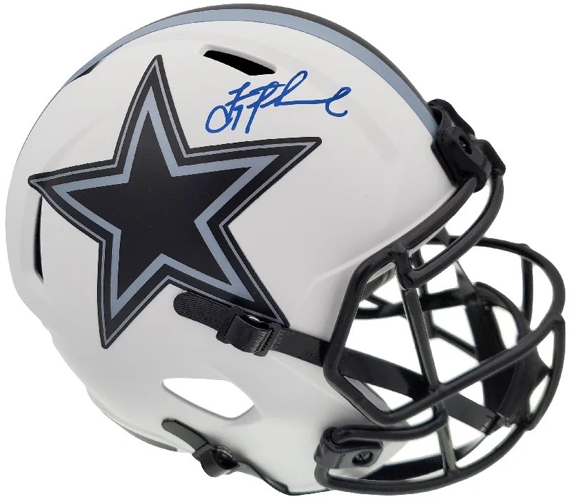 League Football Helmet-Troy Aikman Autographed Dallas Cowboys Lunar Eclipse White Full Size Replica Speed Helmet Beckett BAS QR Stock #193768