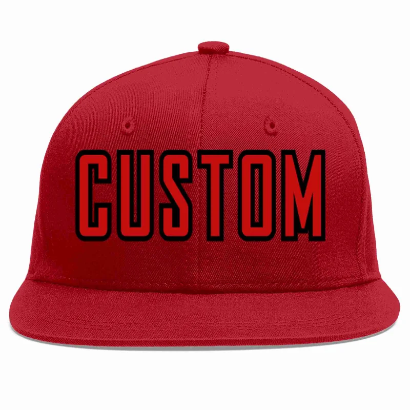 Football Team Baseball Cap-Custom Red Red-Black Casual Sport Baseball Cap