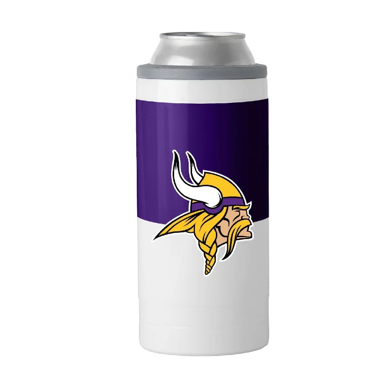 Blue Team Mug-Minnesota Vikings 12oz Colorblock Slim Can Coolie