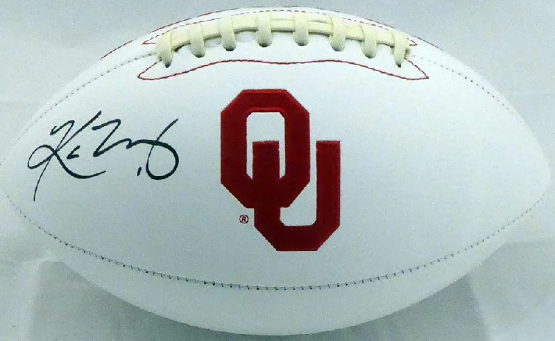 Printed Football Helmet-Kyler Murray Autographed Oklahoma Sooners White Logo Football Beckett BAS Stock #145895