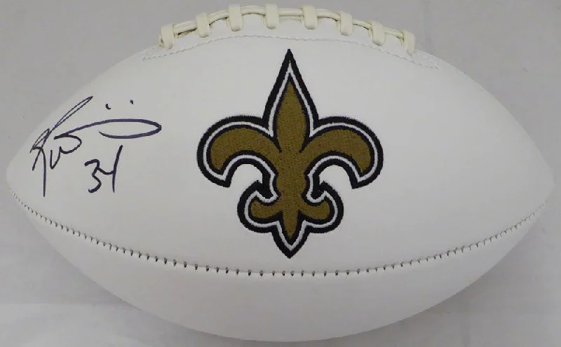 Extra Cushion Football Helmet-Ricky Williams Autographed New Orleans Saints White Logo Football Beckett BAS Stock #131952