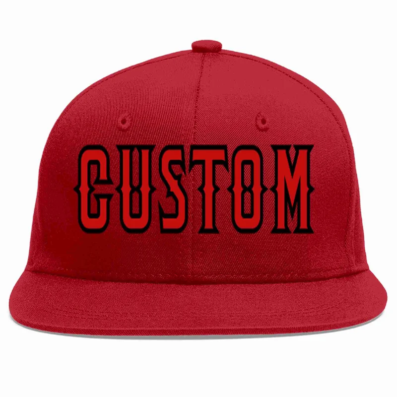 Boho Baseball Cap-Custom Red Red-Black Casual Sport Baseball Cap