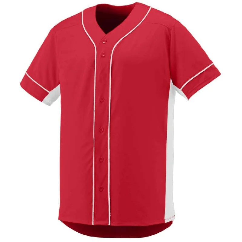 Matte Baseball Jersey-Slugger Baseball Jersey Red-White