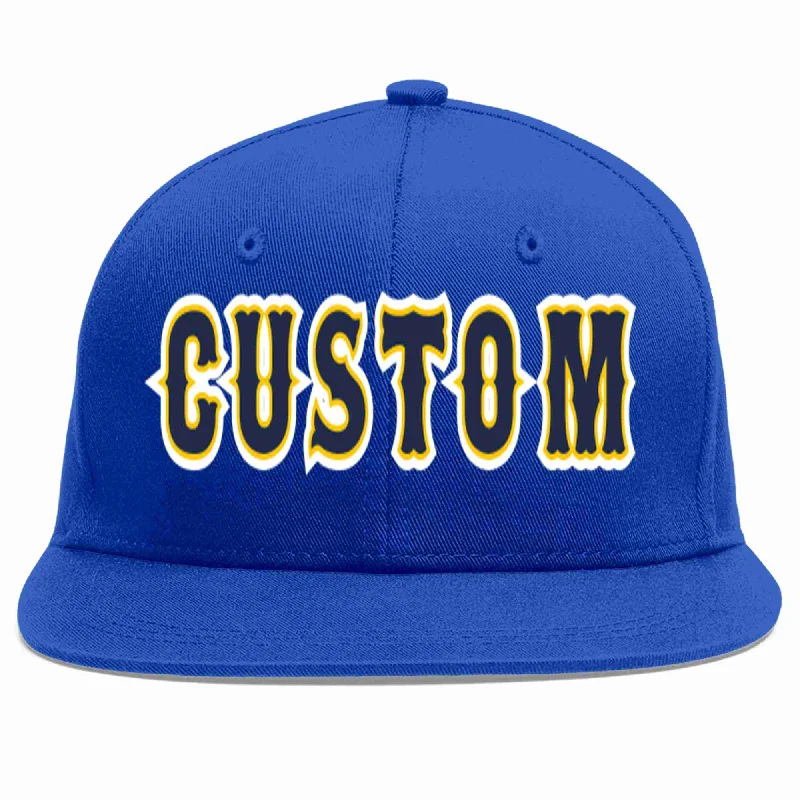 Tie Dye Baseball Cap-Custom Royal Navy-Gold Casual Sport Baseball Cap