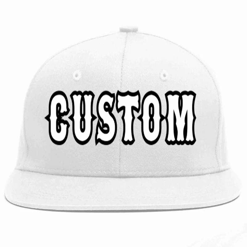 Travel Baseball Cap-Custom White White-Black Casual Sport Baseball Cap