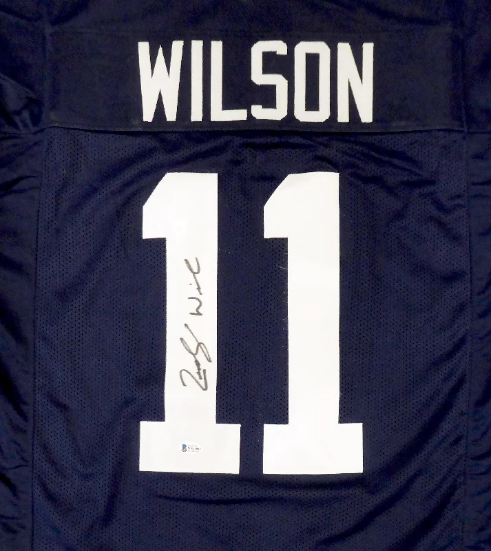 Tournament Football Helmet-BYU Cougars Zach Wilson Autographed Blue Jersey Beckett BAS Stock #195159