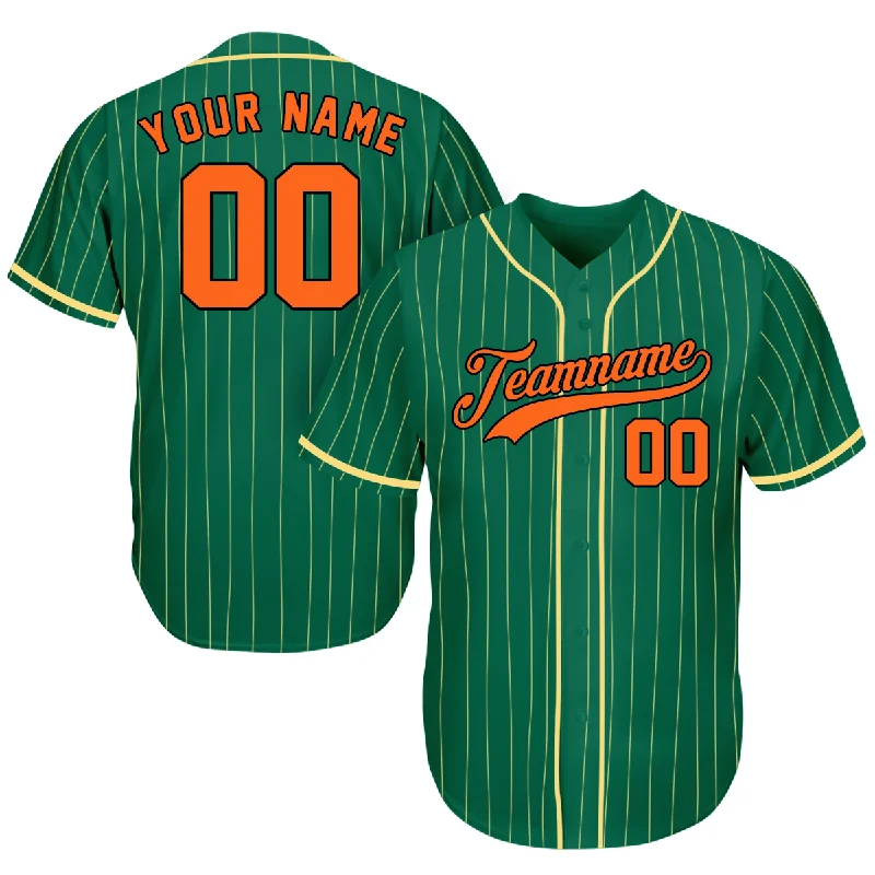 Orange Baseball Jersey-Personalized Baseball Jerseys - Unique Gifts For Baseball Fans - Pinstripe Green Yellow Orange - Fathers Day Baseball Gifts