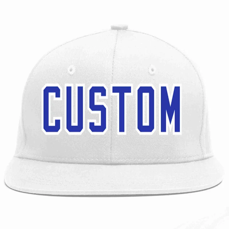 Sun Protection Baseball Cap-Custom White Royal-White Casual Sport Baseball Cap