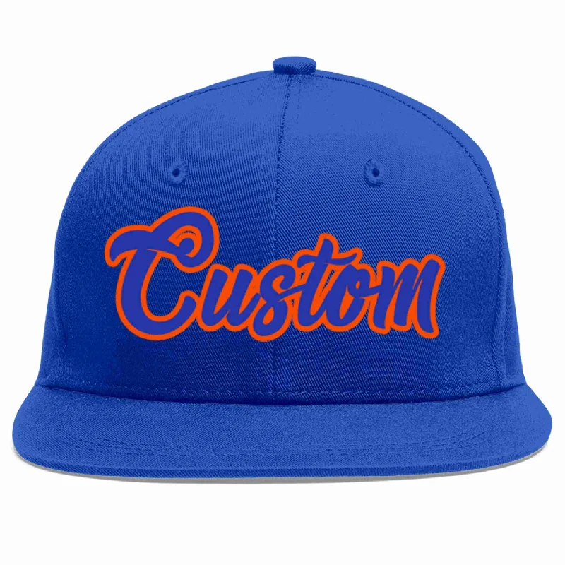 Travel Baseball Cap-Custom Royal Royal-Orange Casual Sport Baseball Cap