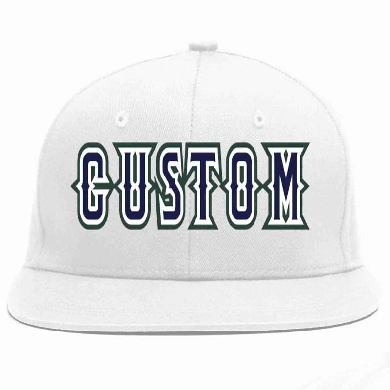 Sun Protection Baseball Cap-Custom White Navy-White Casual Sport Baseball Cap