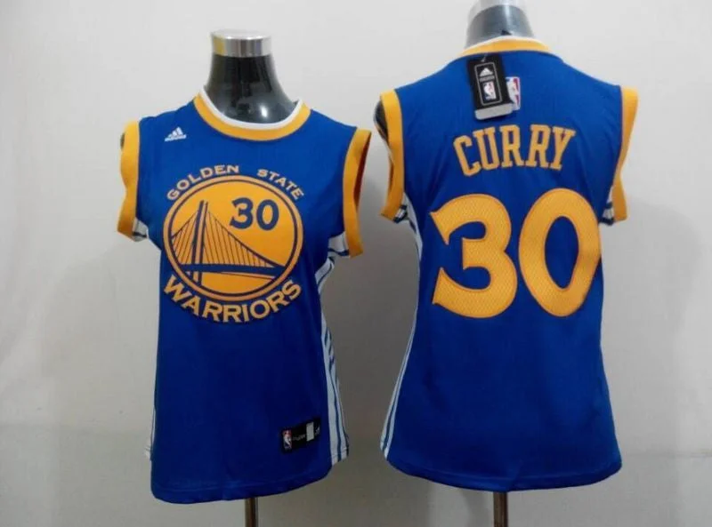 Commemorative Basketball Jersey-Warriors 30 Curry Blue Women Basketball Jersey