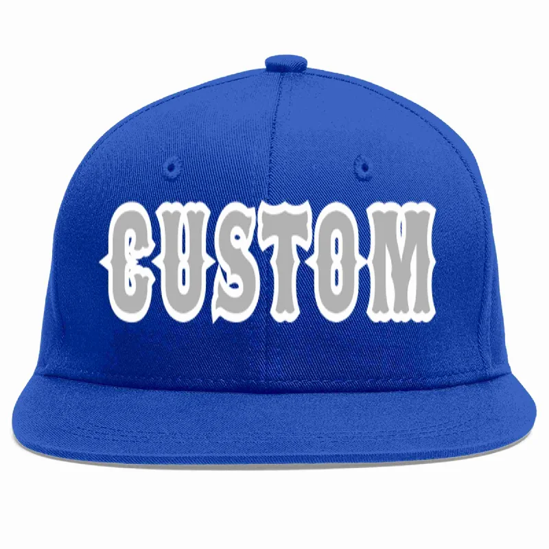 Skater Baseball Cap-Custom Royal Gray-White Casual Sport Baseball Cap