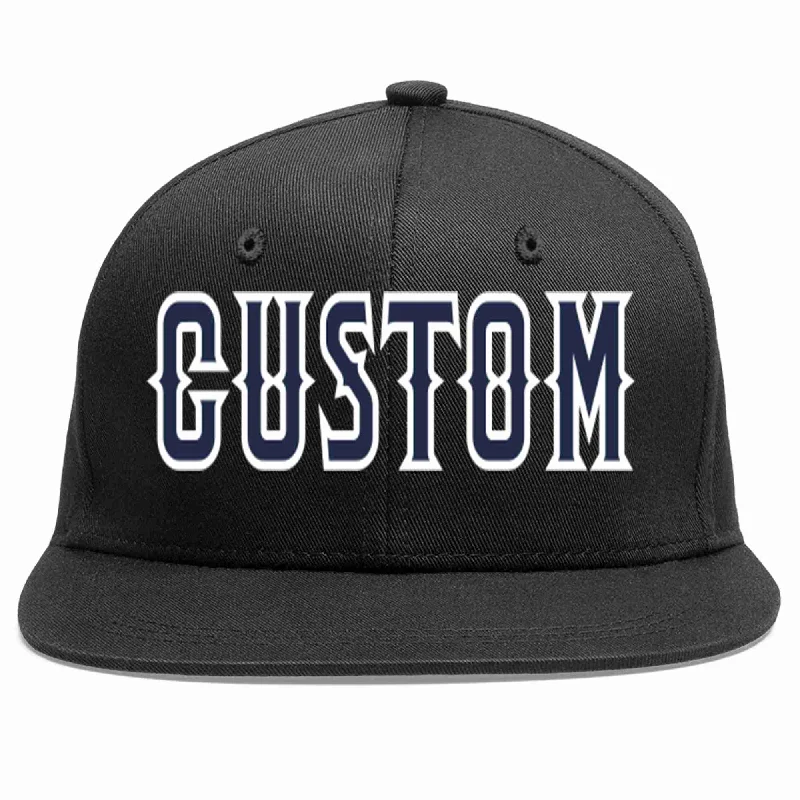 Grunge Baseball Cap-Custom Black Navy-White Casual Sport Baseball Cap