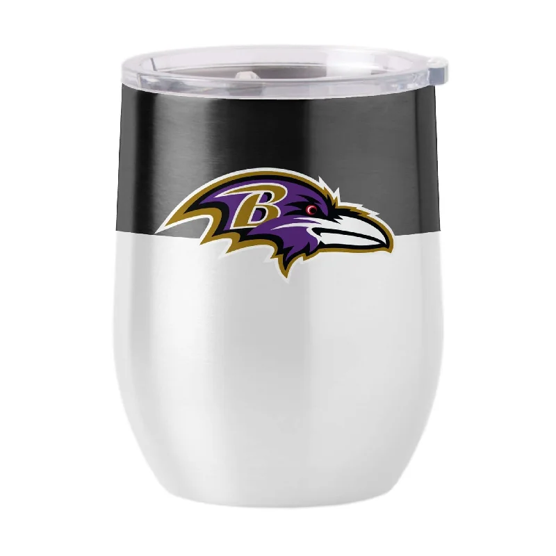 Whiskey Team Mug-Baltimore Ravens Colorblock 16oz Stainless Curved Beverage