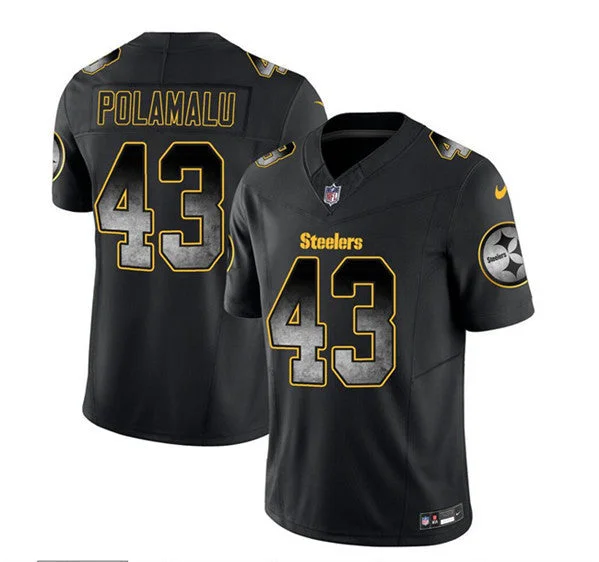 Authentic Soccer Jersey-Men's Pittsburgh Steelers #43 Troy Polamalu Black 2023 F.U.S.E. Untouchable Limited Football Stitched Jersey