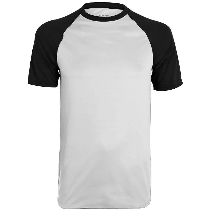 Printed Baseball Jersey-Wicking Retro Short Sleeve Jersey White-Black