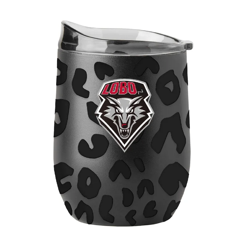 Wide Rim Team Mug-New Mexico Leopard 16oz Black Powder Coat Curved Beverage