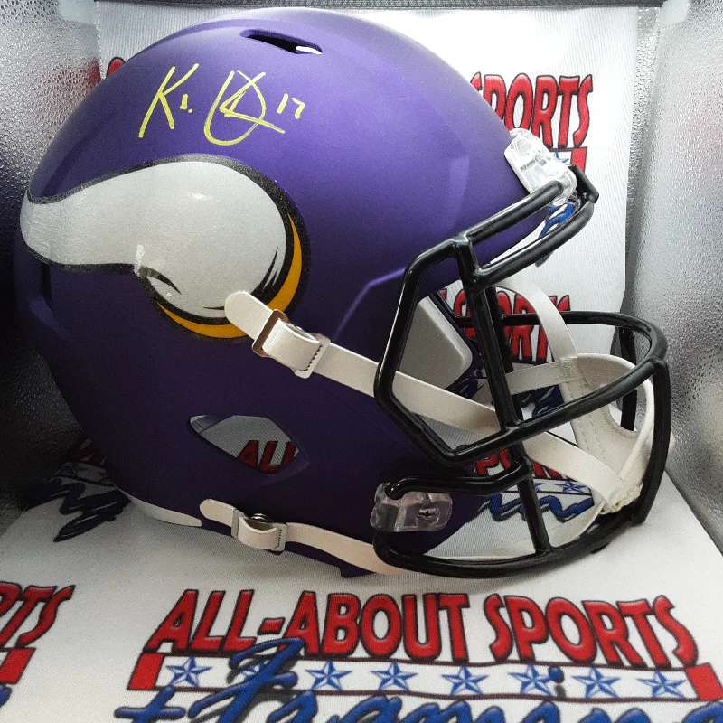 White Football Helmet-KJ Osborn Authentic Signed Autographed Full-size Replica Helmet JSA-