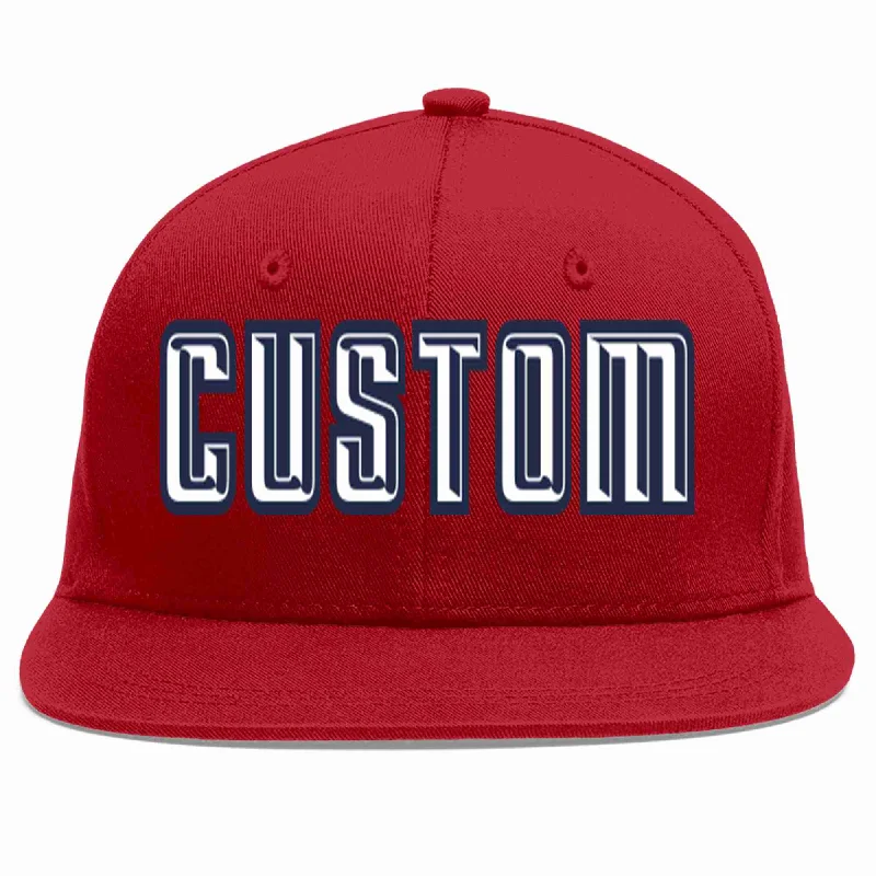 Denim Baseball Cap-Custom Red White-Navy Casual Sport Baseball Cap