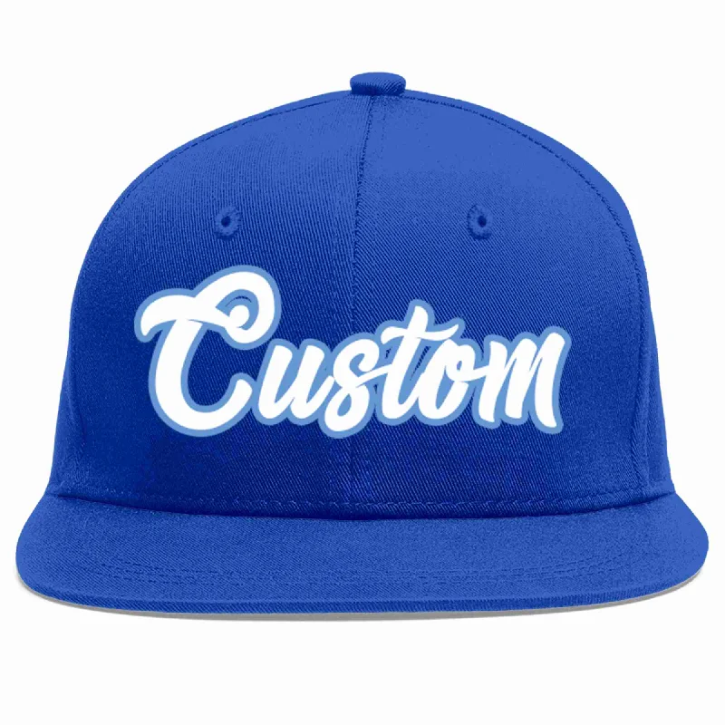 Adventure Baseball Cap-Custom Royal White-Light Blue Casual Sport Baseball Cap