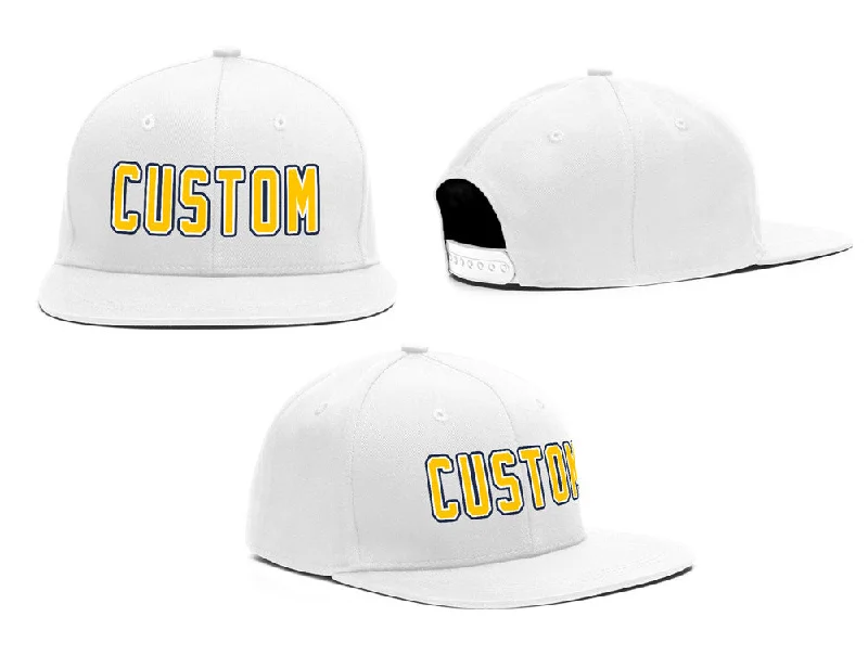 Patchwork Baseball Cap-Custom White-Yellow Casual Sport Baseball Cap