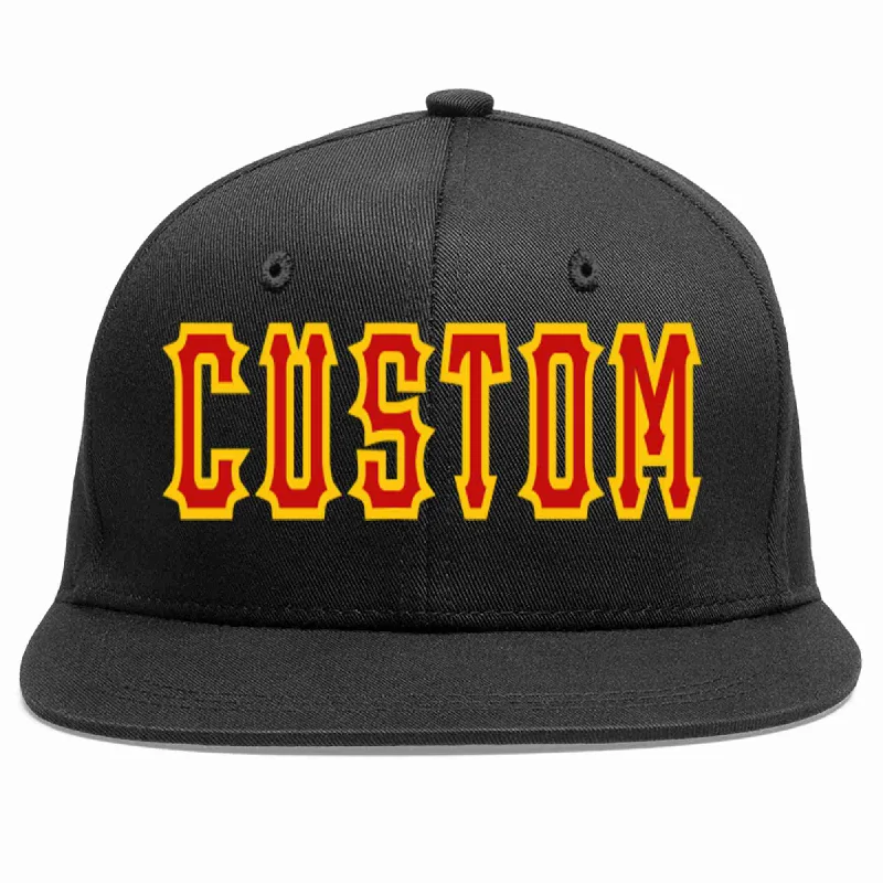 Insulated Baseball Cap-Custom Black Red-Yellow Casual Sport Baseball Cap