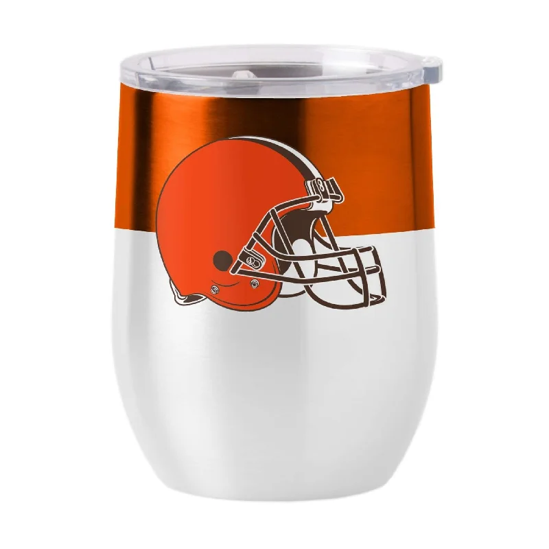 Beer Team Mug-Cleveland Browns Colorblock 16oz Stainless Curved Beverage