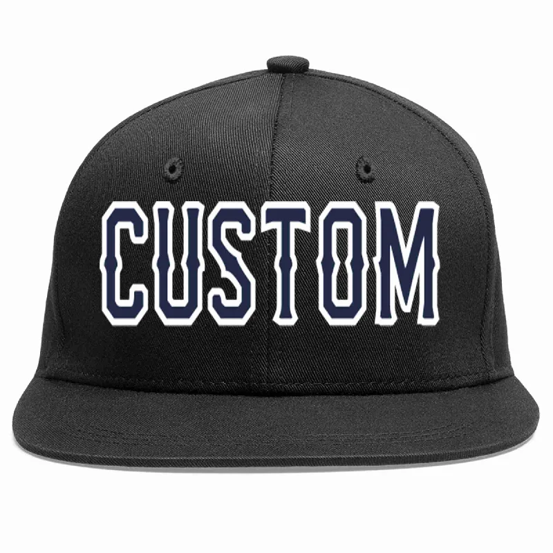 Curved Brim Baseball Cap-Custom Black Navy-White Casual Sport Baseball Cap