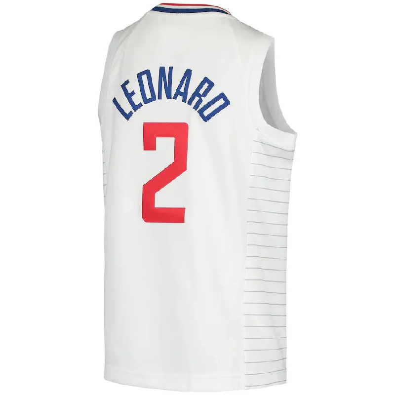 Pullover Basketball Jersey-LA.Clippers #2 Kawhi Leonard 2020-21 Swingman Jersey Association Edition White Stitched American Basketball Jersey