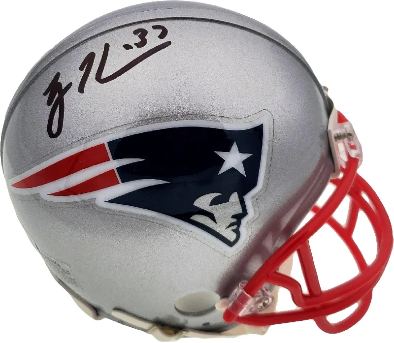 Pink Football Helmet-Rodney Harrison Autographed New England Patriots Silver Mini Helmet Beckett BAS QR Stock #193939