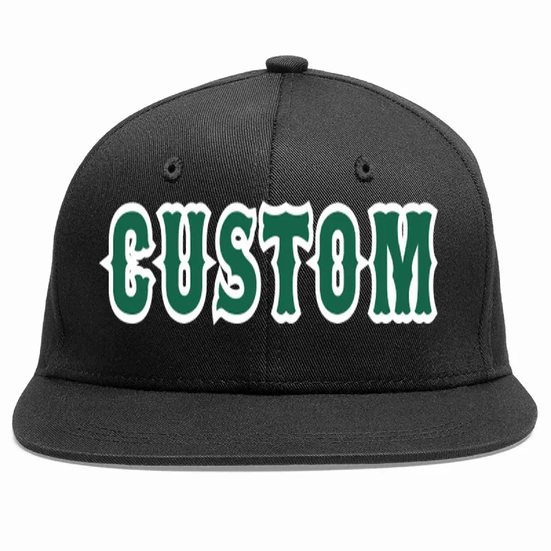 Fishing Baseball Cap-Custom Black Kelly Green-White Casual Sport Baseball Cap