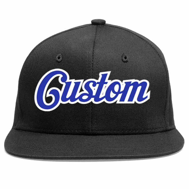 Slogan Baseball Cap-Custom Black Royal-White Casual Sport Baseball Cap