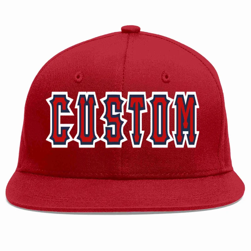 Urban Style Baseball Cap-Custom Red Red-Navy Casual Sport Baseball Cap