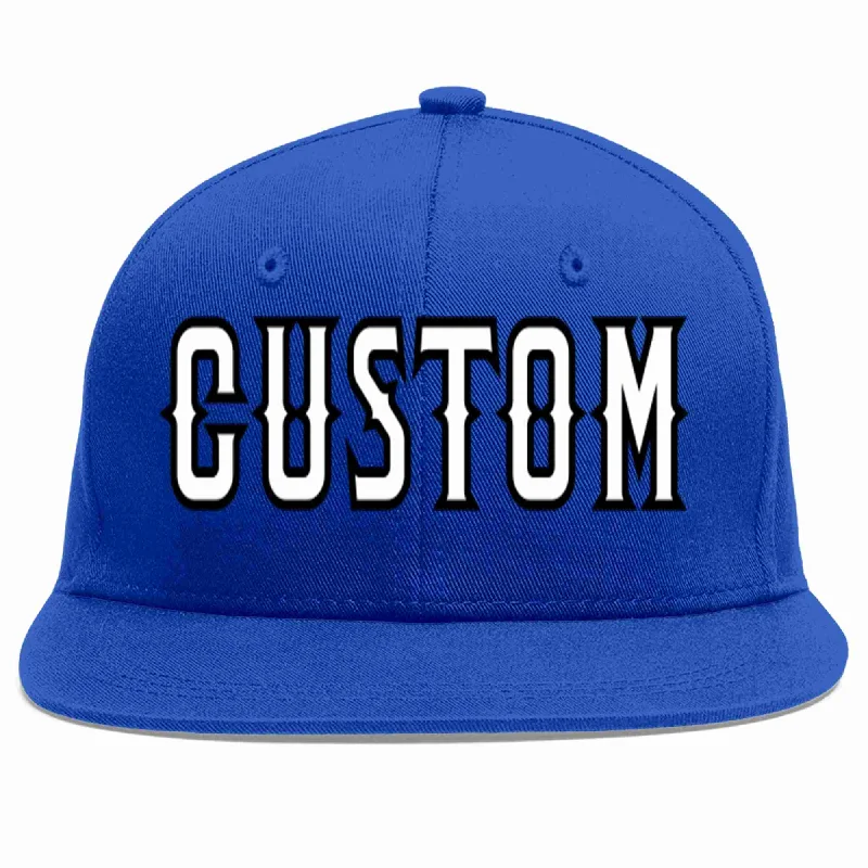 Neon Baseball Cap-Custom Royal White-Black Casual Sport Baseball Cap