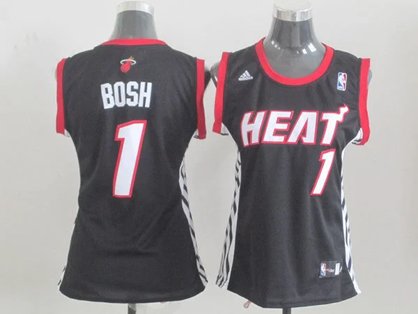 Limited Edition Basketball Jersey-Heat 1 BOSH Black Women Basketball Jersey