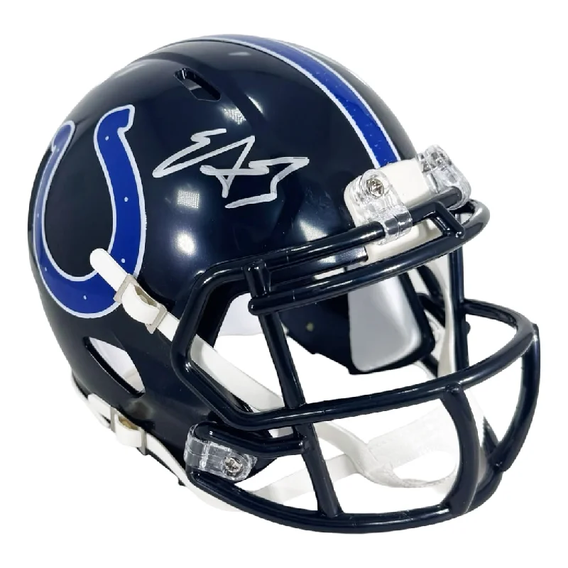 Soft Shell Football Helmet-Edgerrin James Signed Indianapolis Colts Alt 2023 Speed Mini Football Helmet (JSA)