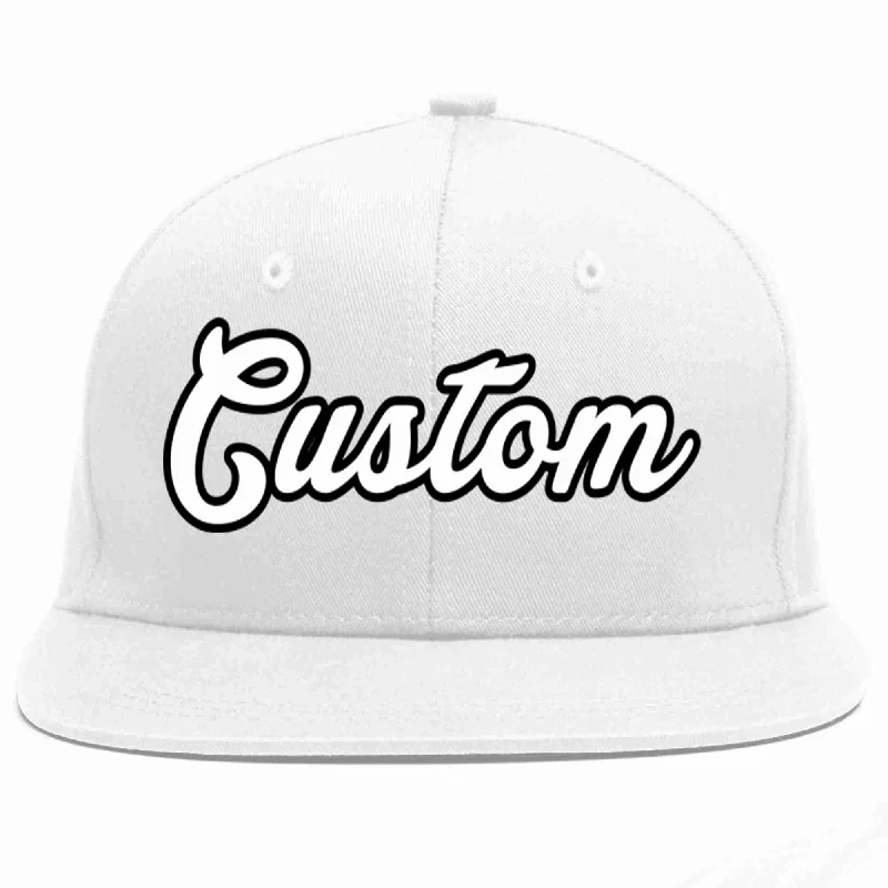 Camping Baseball Cap-Custom White White-Black Casual Sport Baseball Cap