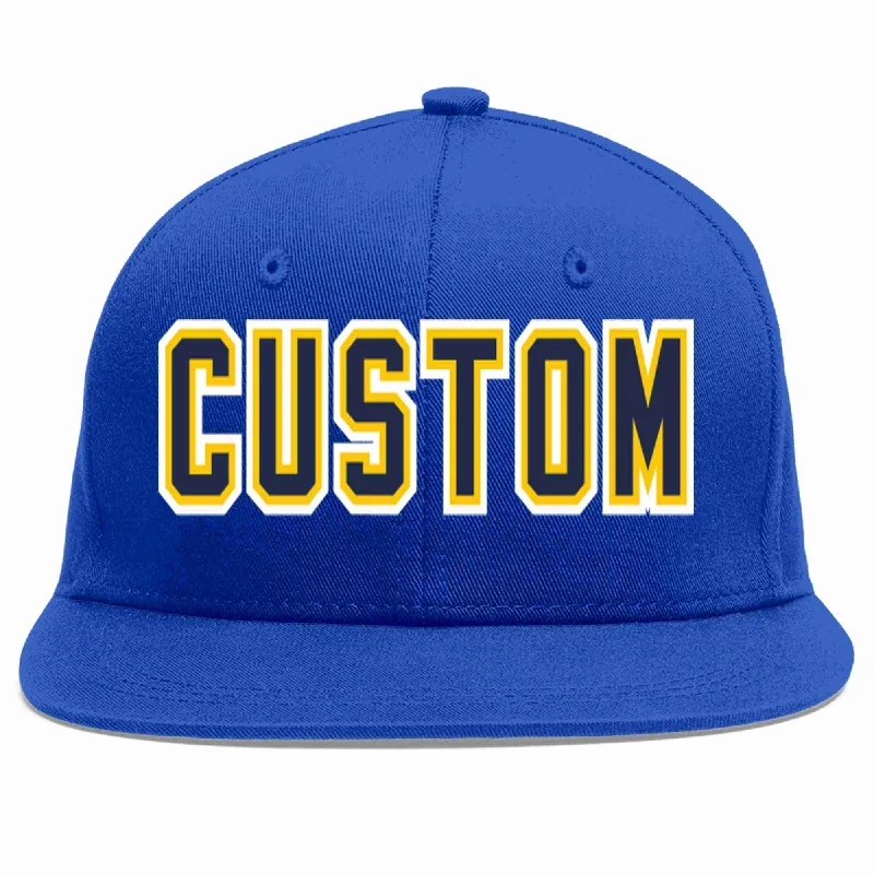 Cycling Baseball Cap-Custom Royal Navy-Gold Casual Sport Baseball Cap