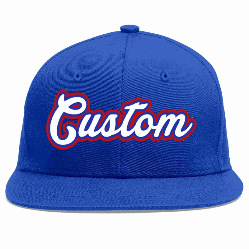 Curved Brim Baseball Cap-Custom Royal White-Royal Casual Sport Baseball Cap